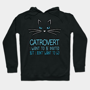 Catrovert Cat Lovers Kitty Face For Introverts Hoodie